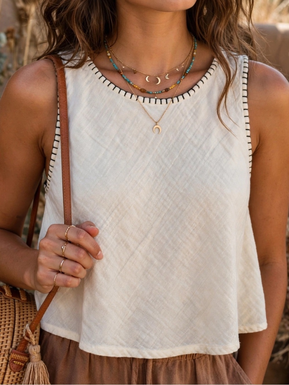 NWT Elan 100% cotton cropped tank size small